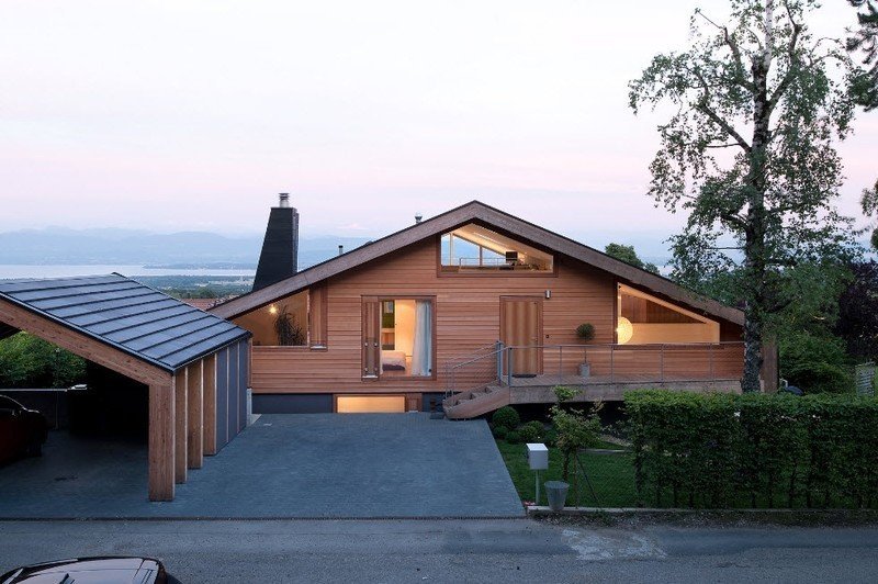 Дом с односкатной крышей скандинавия