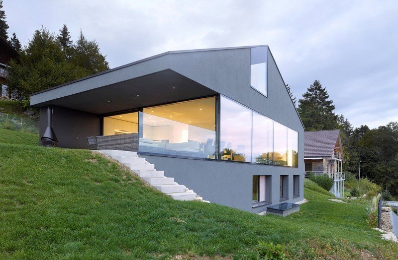 Дом швейцарский сыр современная архитектура