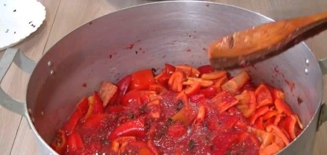 Лечо с болгарским перцем с томатной пастой